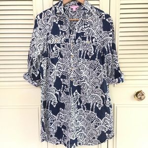 Lily Pulitzer navy Print bathing suit coverup